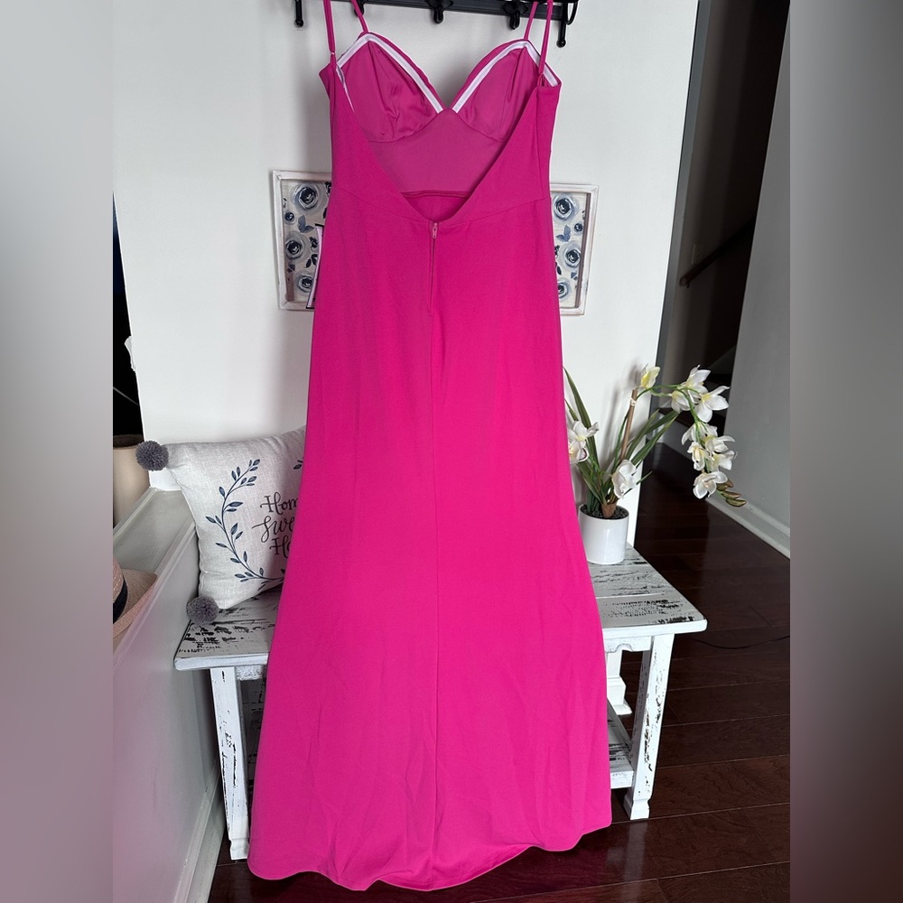 B. Darlin Vibrant Pink Maxi Evening Formal Dress with slit NWT $78 MSRP - Picture 7 of 7